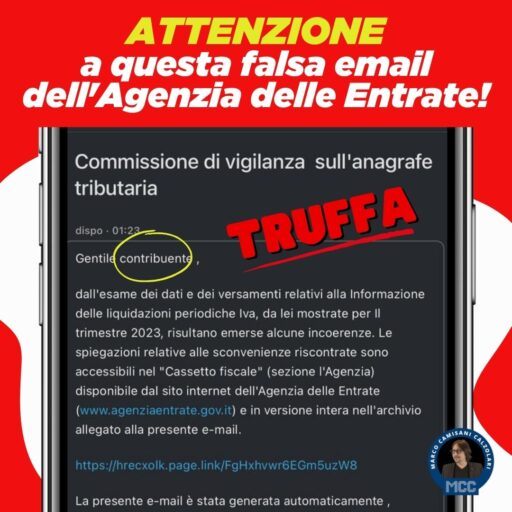 Attenzione A Questa Diffusissima Falsa Email Dell Agenzia Delle Entrate